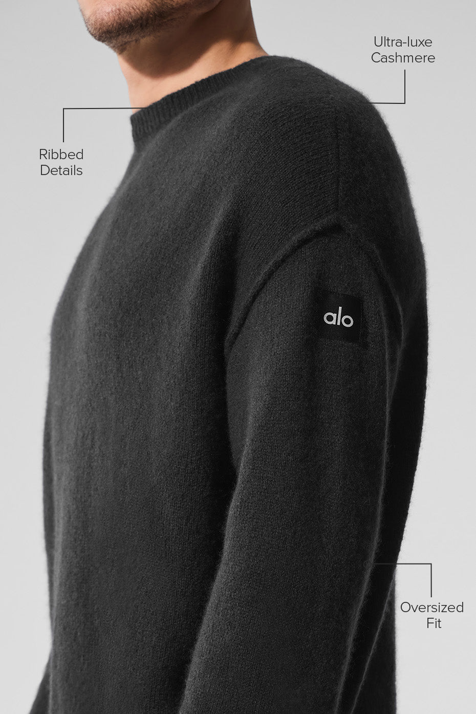Unisex Wool Cashmere New Class Crewneck Sweater - Black — photo 2