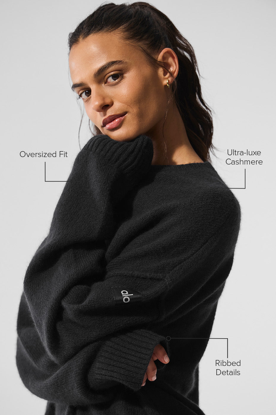 Unisex Wool Cashmere New Class Crewneck Sweater - Black — photo 2
