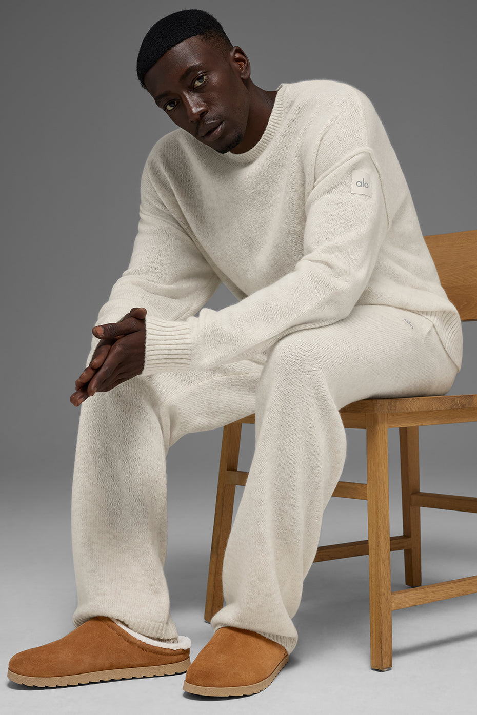 Unisex Wool Cashmere New Class Crewneck Sweater - Bone Heather — photo 3