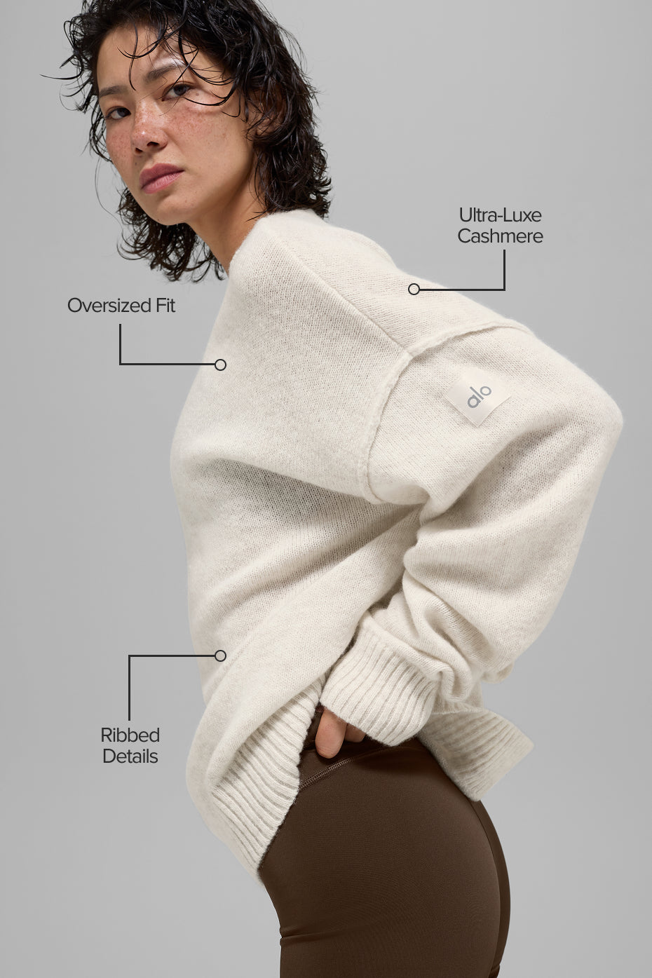 Unisex Wool Cashmere New Class Crewneck Sweater - Bone Heather — photo 2