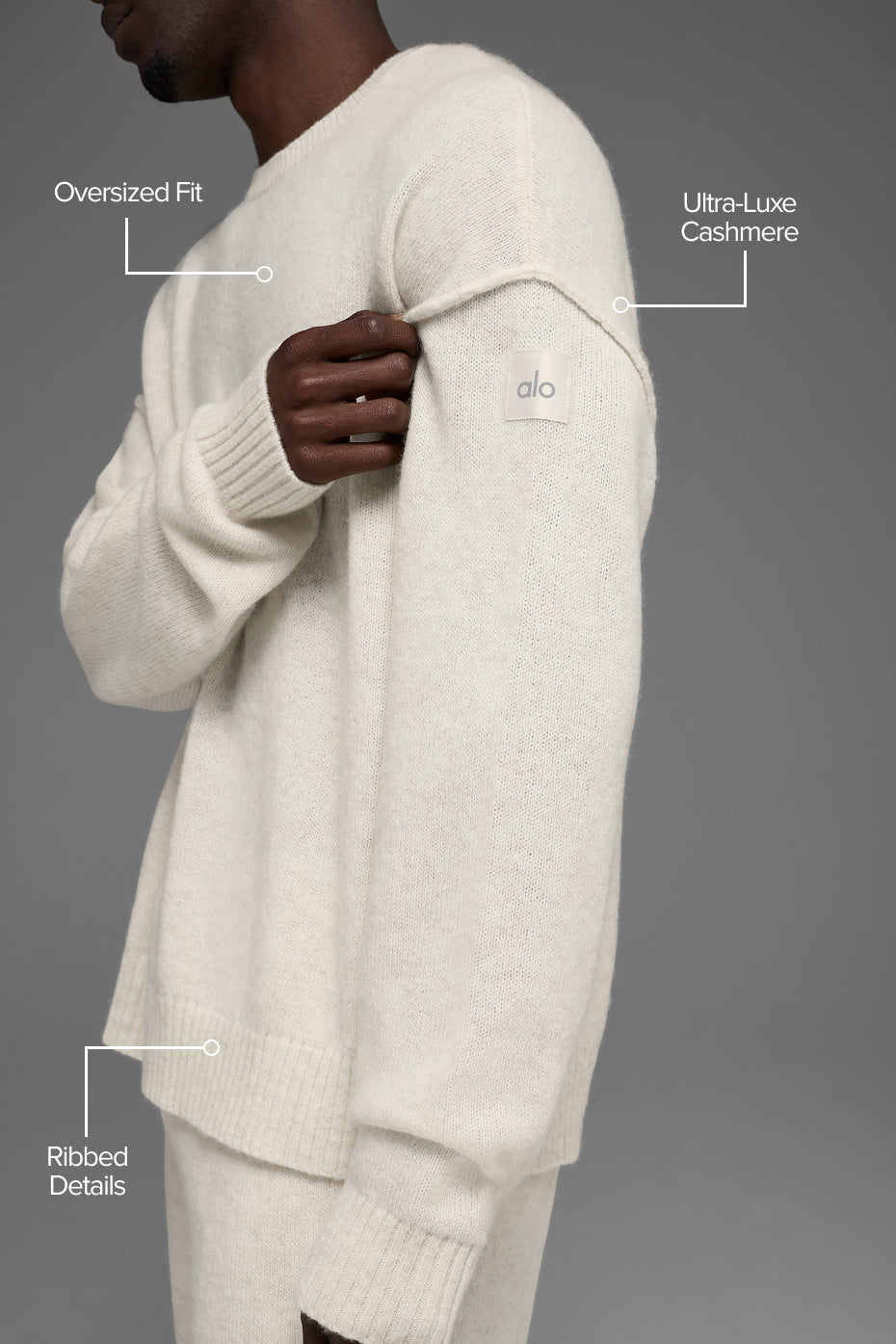 Unisex Wool Cashmere New Class Crewneck Sweater - Bone Heather — photo 2