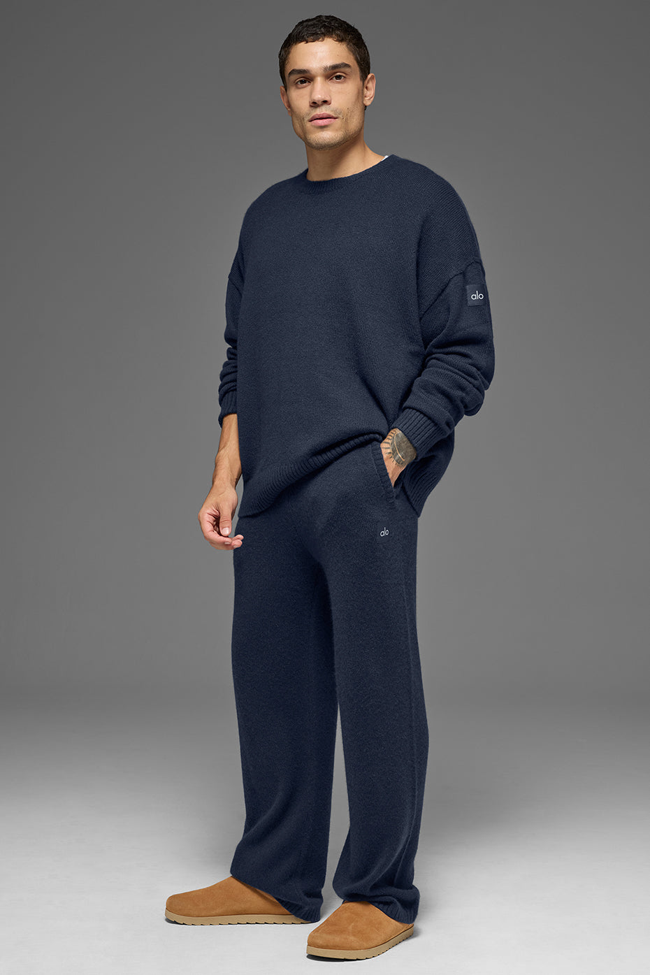 Unisex Wool Cashmere New Class Crewneck Sweater - Navy — photo 5