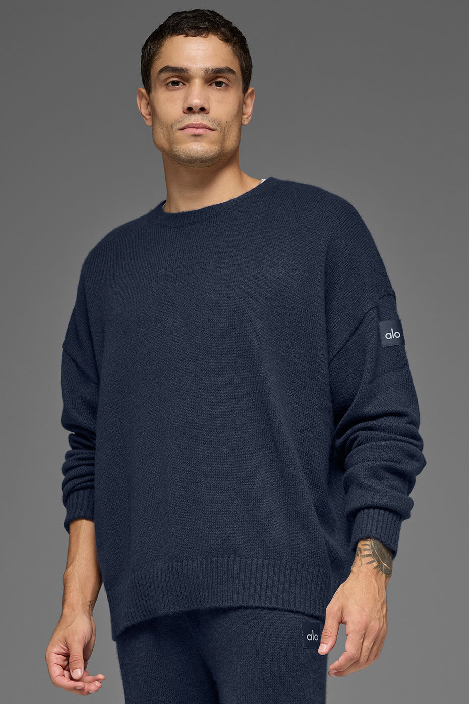 Unisex Wool Cashmere New Class Crewneck Sweater - Navy — photo 1