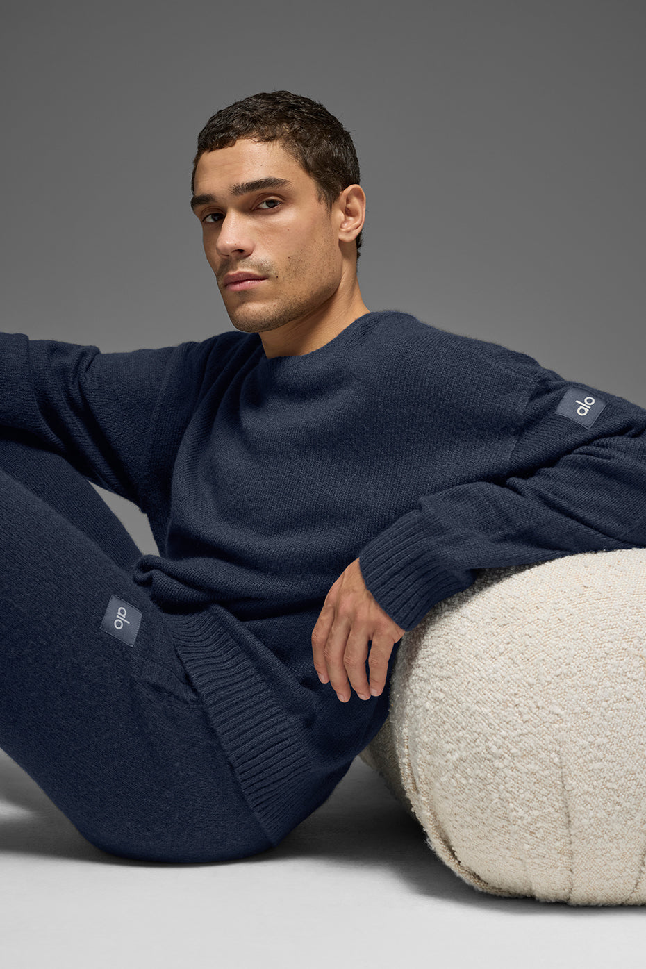 Unisex Wool Cashmere New Class Crewneck Sweater - Navy — photo 4
