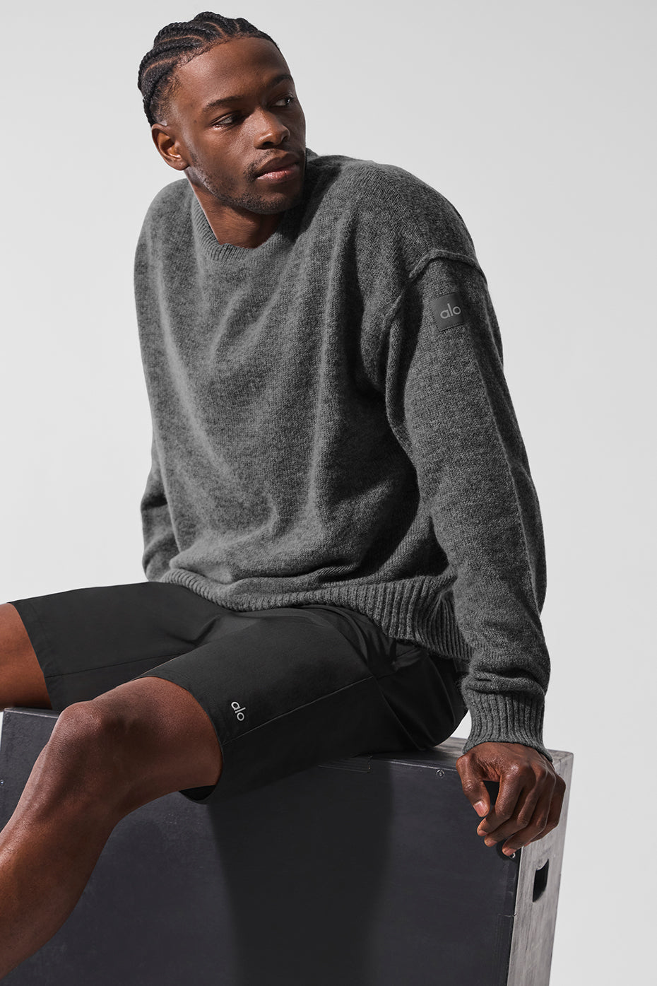 Unisex Wool Cashmere New Class Crewneck Sweater - Platinum Grey — photo 5