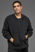 Wool Cashmere New Class Full Zip Hoodie - Black — photo 1