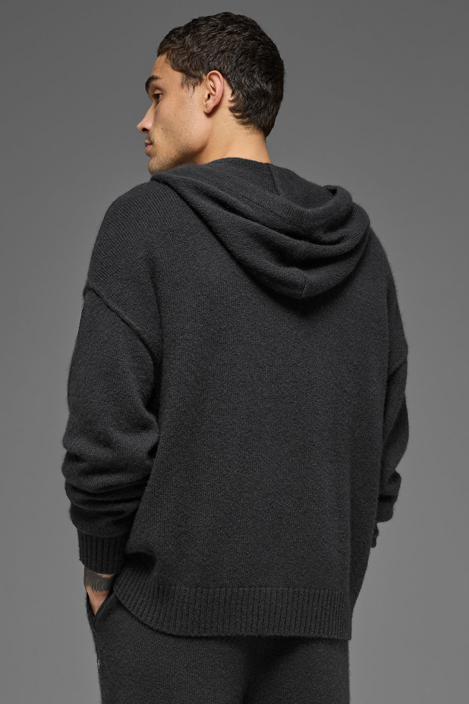 Wool Cashmere New Class Full Zip Hoodie - Black — photo 3