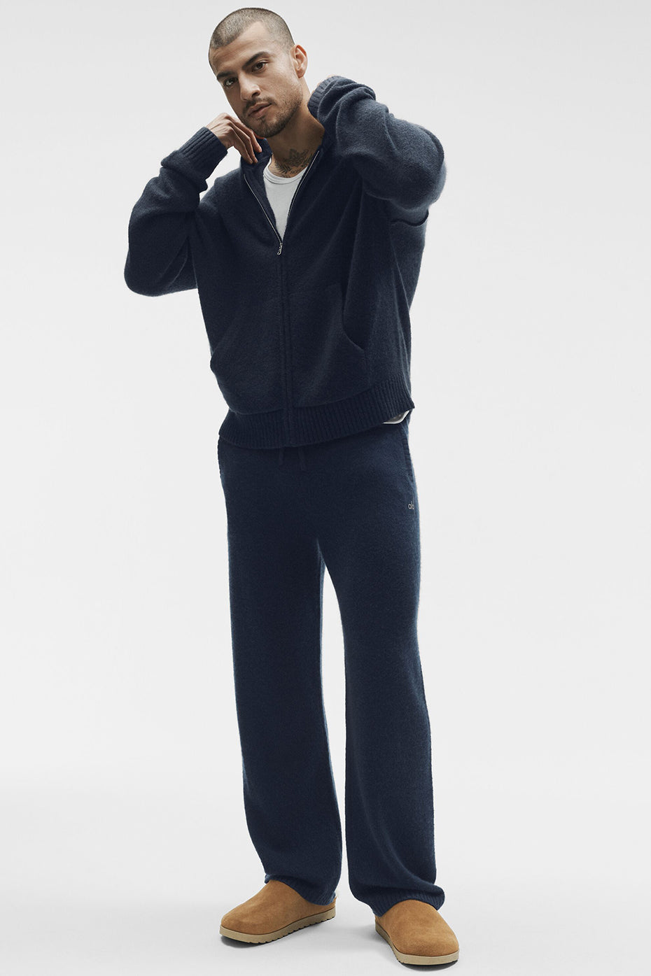 Wool Cashmere New Class Full Zip Hoodie - Navy — photo 5