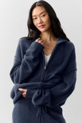 Wool Cashmere New Class Full Zip Hoodie - Navy — photo 1