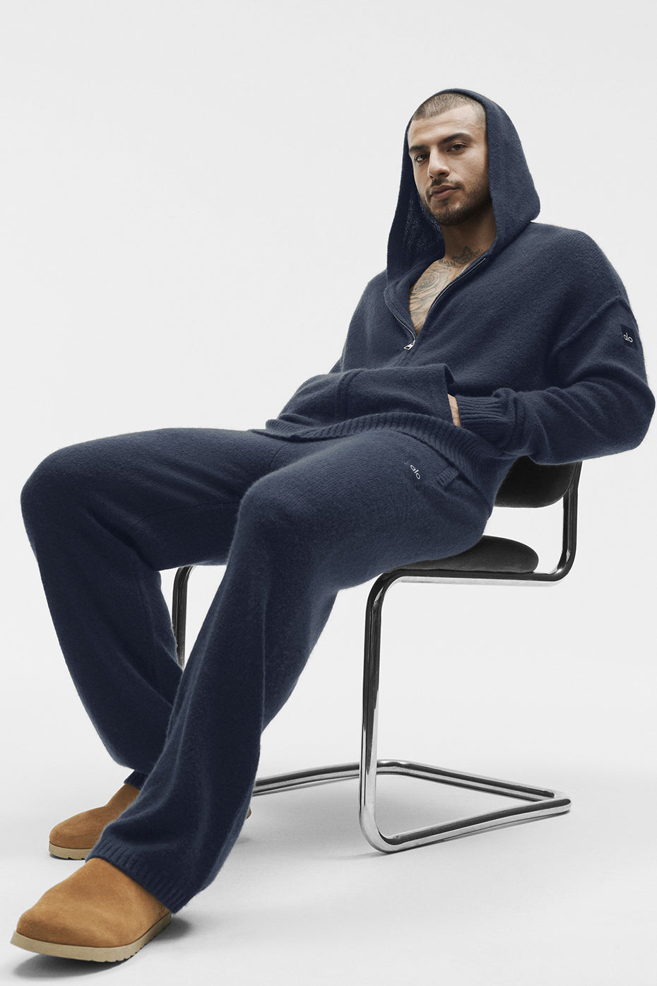 Wool Cashmere New Class Full Zip Hoodie - Navy — photo 4