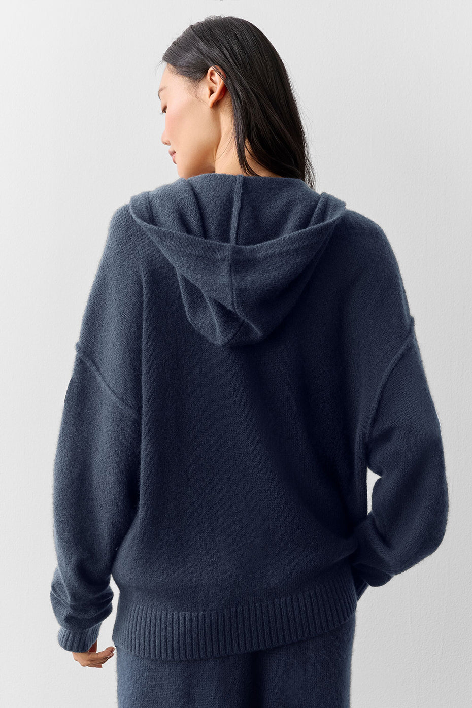 Wool Cashmere New Class Full Zip Hoodie - Navy — photo 3