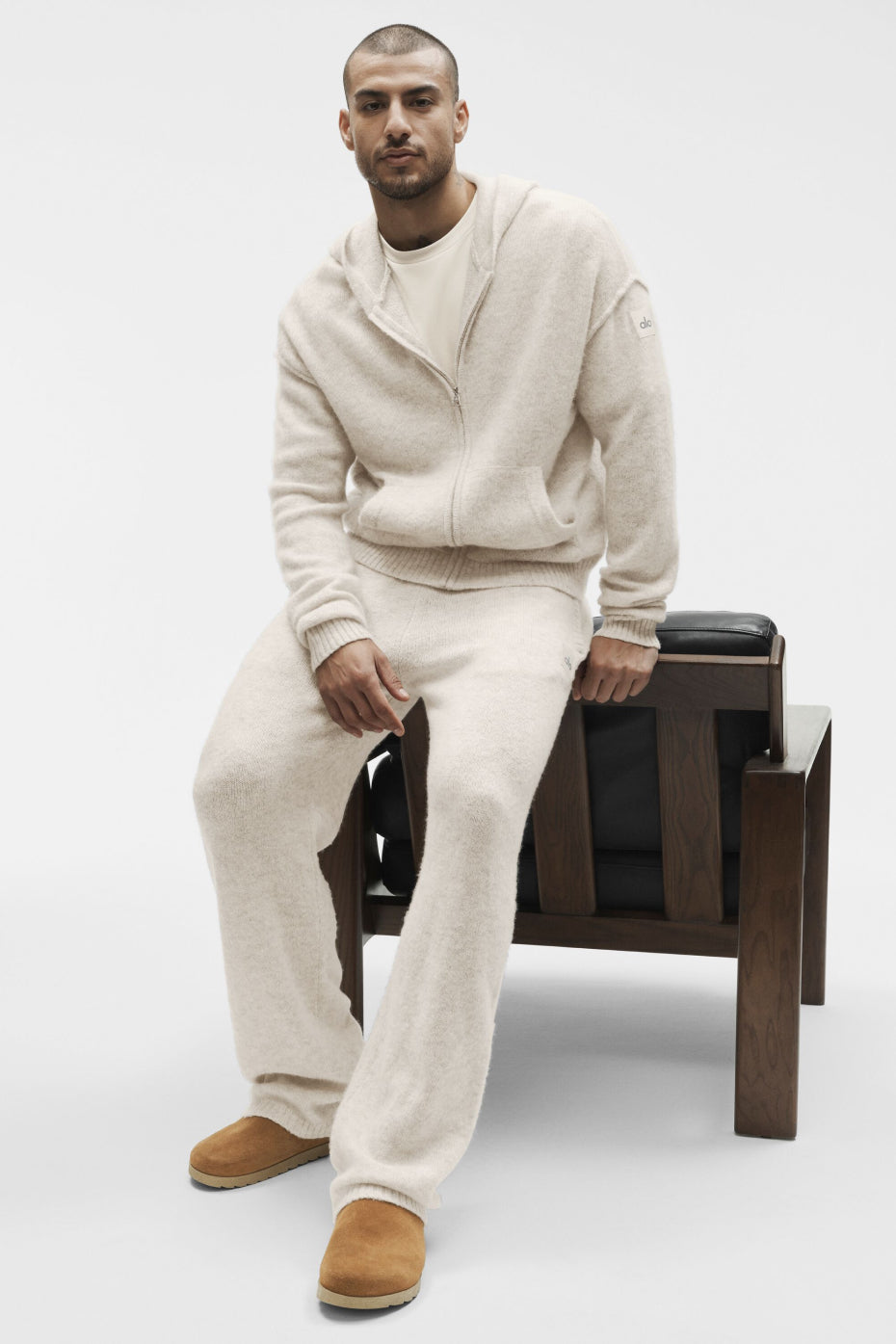 Wool Cashmere New Class Full Zip Hoodie - Oatmeal Heather — photo 6