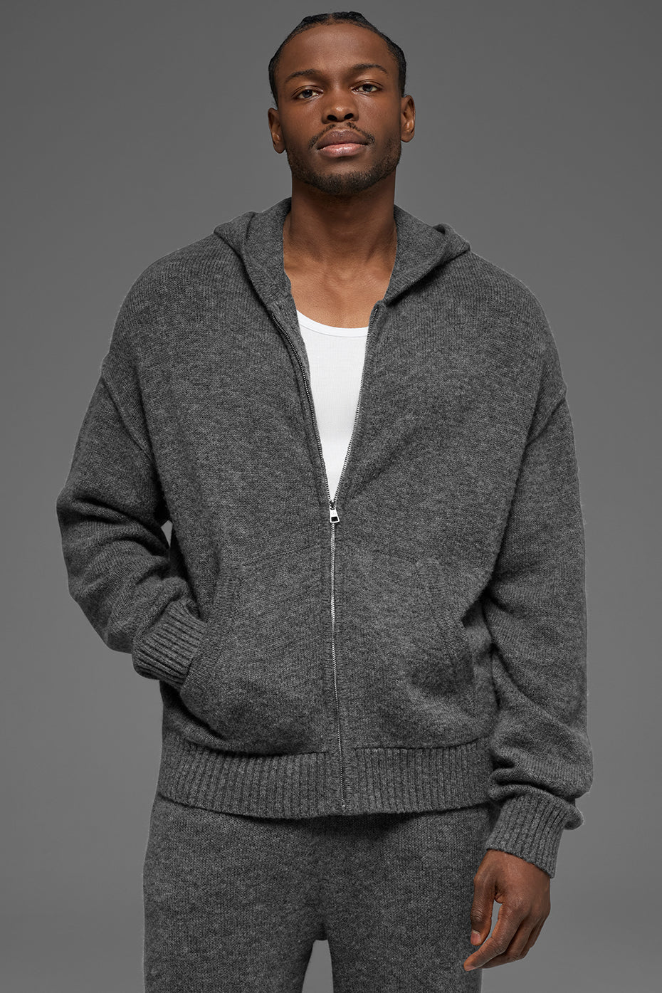 Wool Cashmere New Class Full Zip Hoodie - Platinum Grey — photo 1