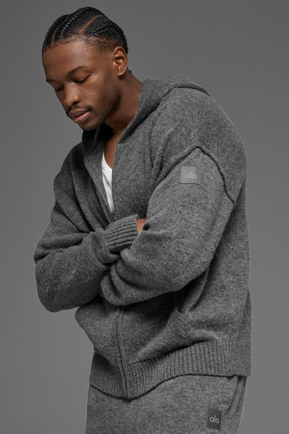 Wool Cashmere New Class Full Zip Hoodie - Platinum Grey — photo 3