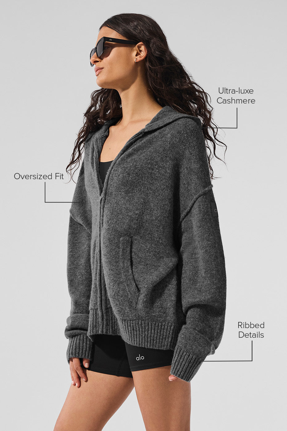 Wool Cashmere New Class Full Zip Hoodie - Platinum Grey — photo 2