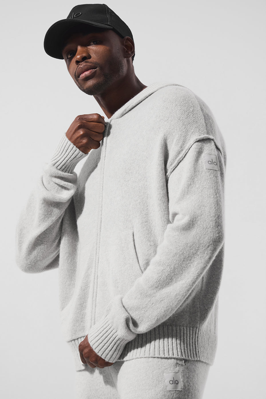 Wool Cashmere New Class Full Zip Hoodie - Pearl Grey Heather — photo 1