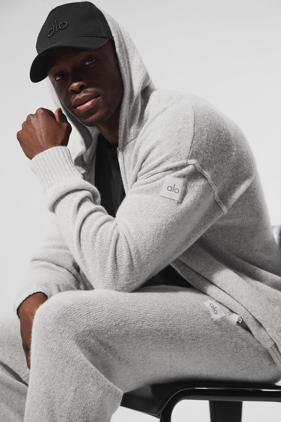 Wool Cashmere New Class Full Zip Hoodie - Pearl Grey Heather — photo 2