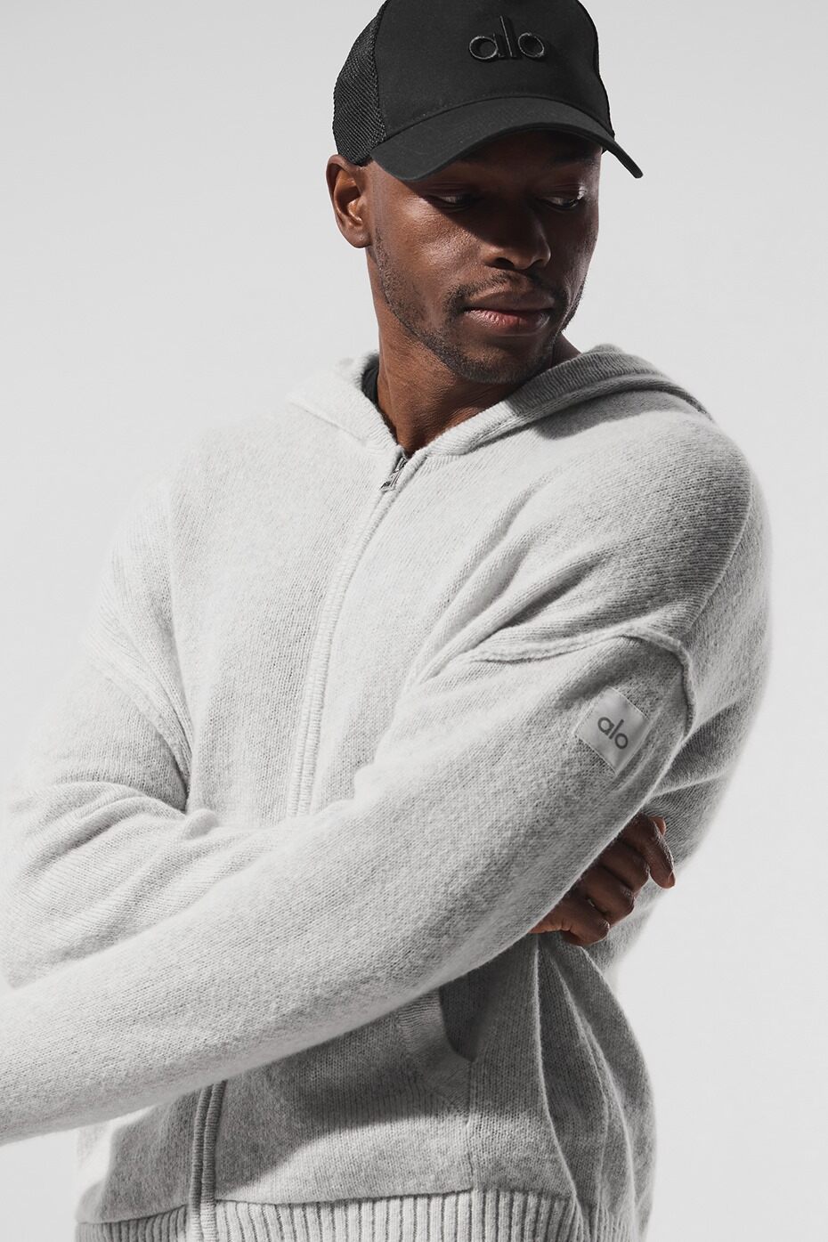 Wool Cashmere New Class Full Zip Hoodie - Pearl Grey Heather — photo 4