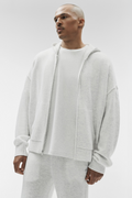Wool Cashmere New Class Full Zip Hoodie - White Heather — photo 1