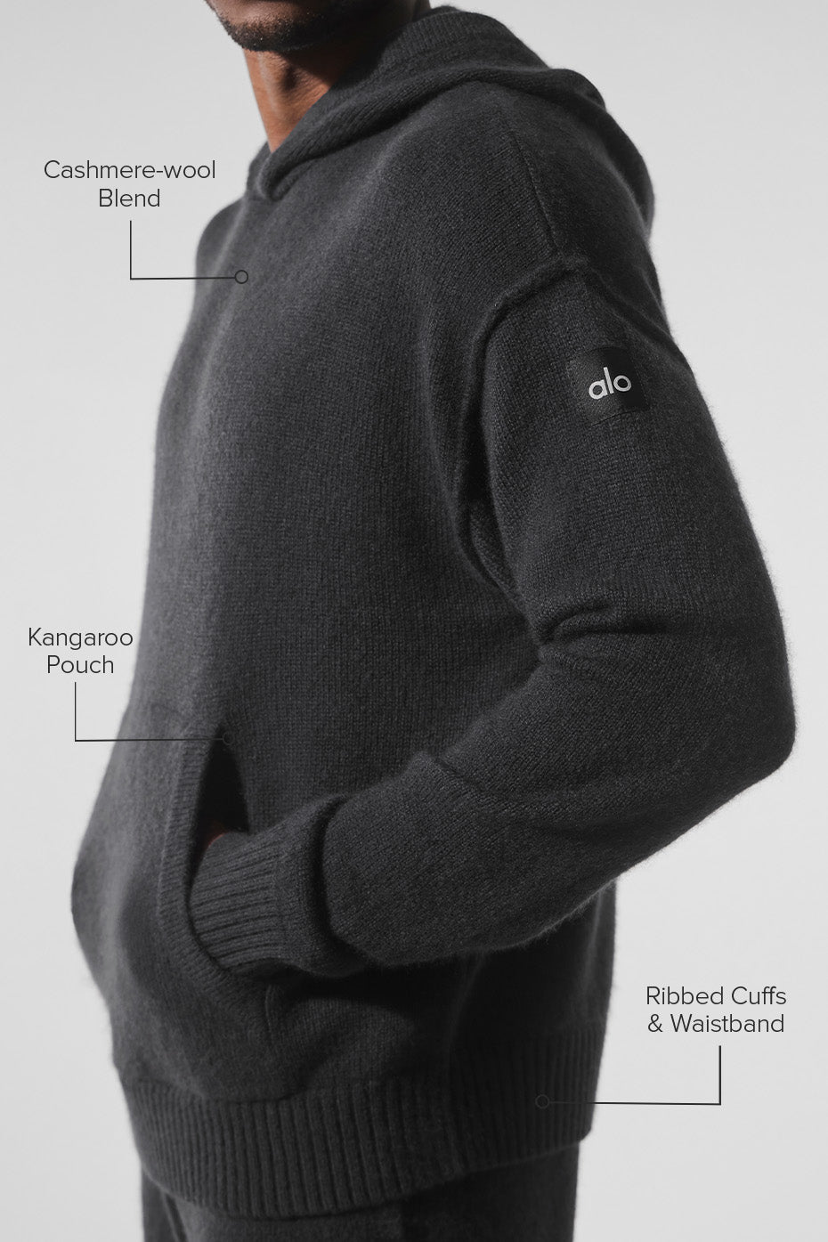 Wool Cashmere New Class Hoodie - Black — photo 2