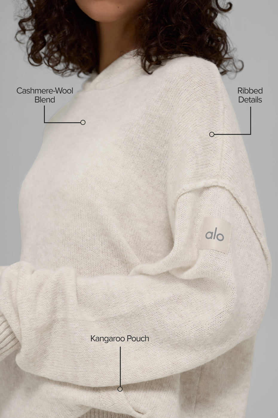 Wool Cashmere New Class Hoodie - Bone Heather — photo 2