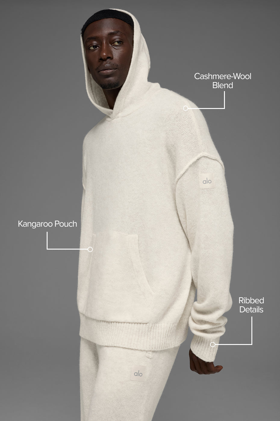 Wool Cashmere New Class Hoodie - Bone Heather — photo 2