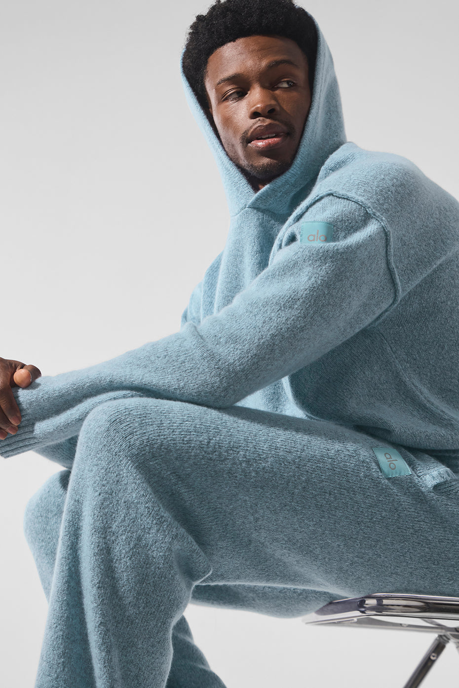 Wool Cashmere New Class Hoodie - Celestial Blue Granite Heather — photo 4