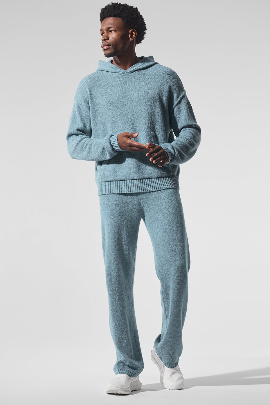 Wool Cashmere New Class Hoodie - Celestial Blue Granite Heather — photo 5