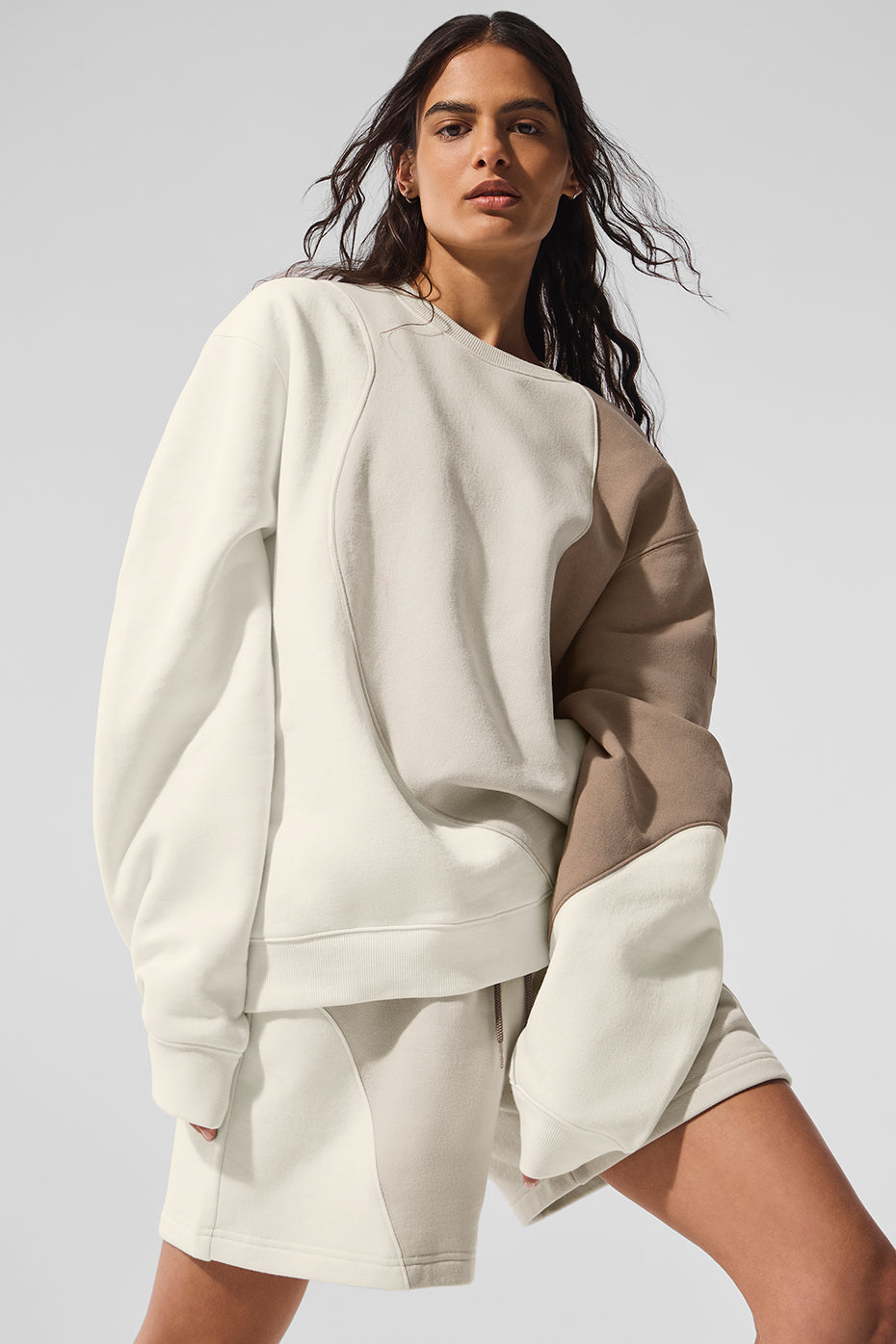 Make Waves Crew Neck Pullover - Ivory/Bone/Gravel — photo 5