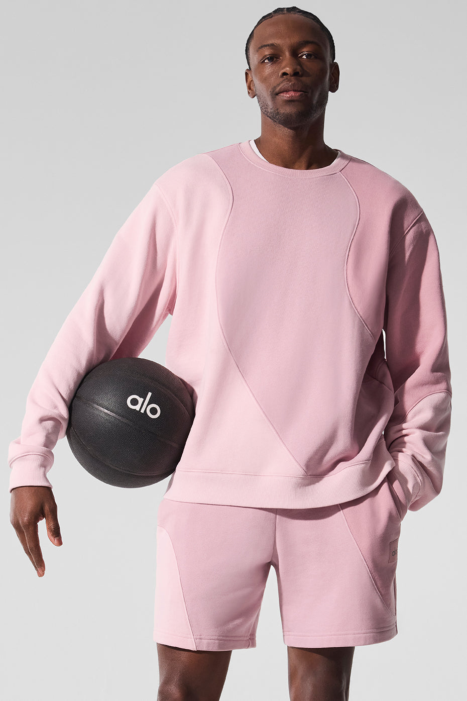Make Waves Crew Neck Pullover - Sunset Pink Tonal — photo 1