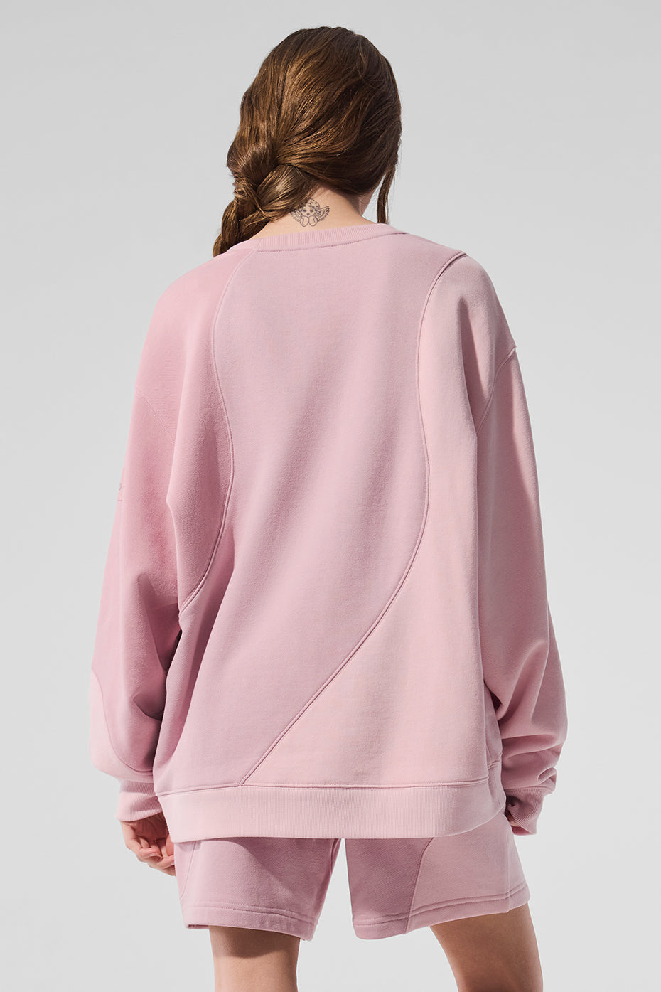Make Waves Crew Neck Pullover - Sunset Pink Tonal — photo 2