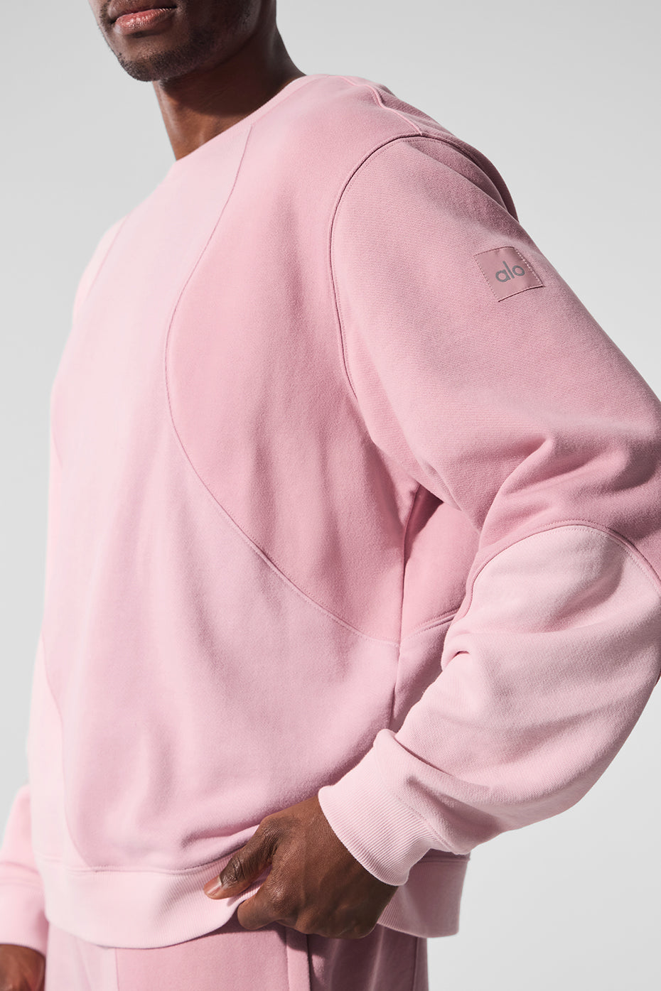 Make Waves Crew Neck Pullover - Sunset Pink Tonal — photo 3