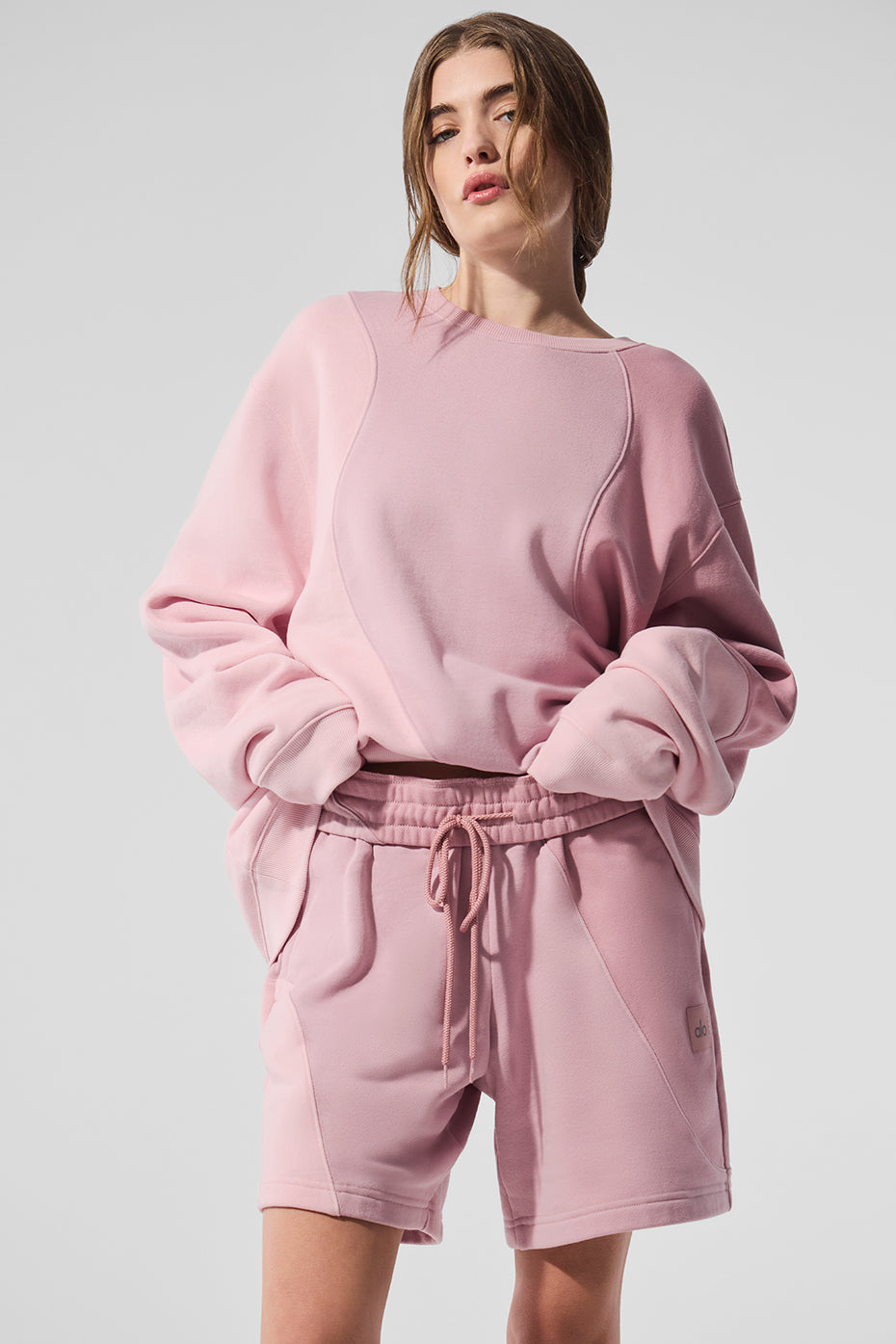 Make Waves Crew Neck Pullover - Sunset Pink Tonal — photo 4