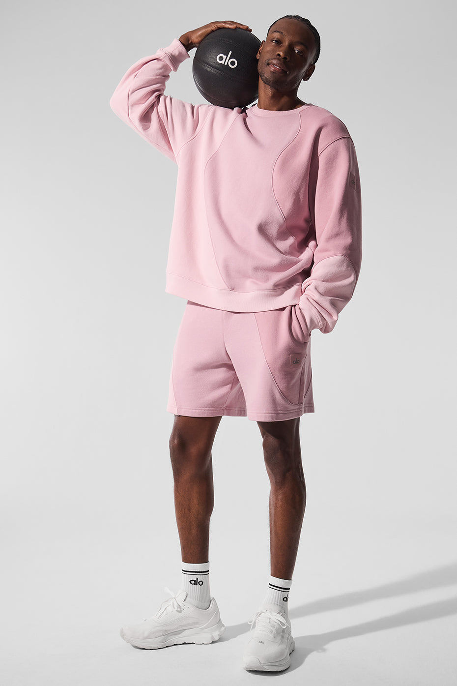 Make Waves Crew Neck Pullover - Sunset Pink Tonal — photo 4