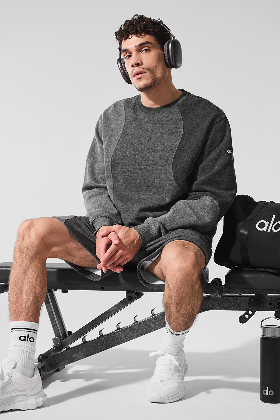 Make Waves Crew Neck Pullover - Dark Heather Grey Tonal — photo 4