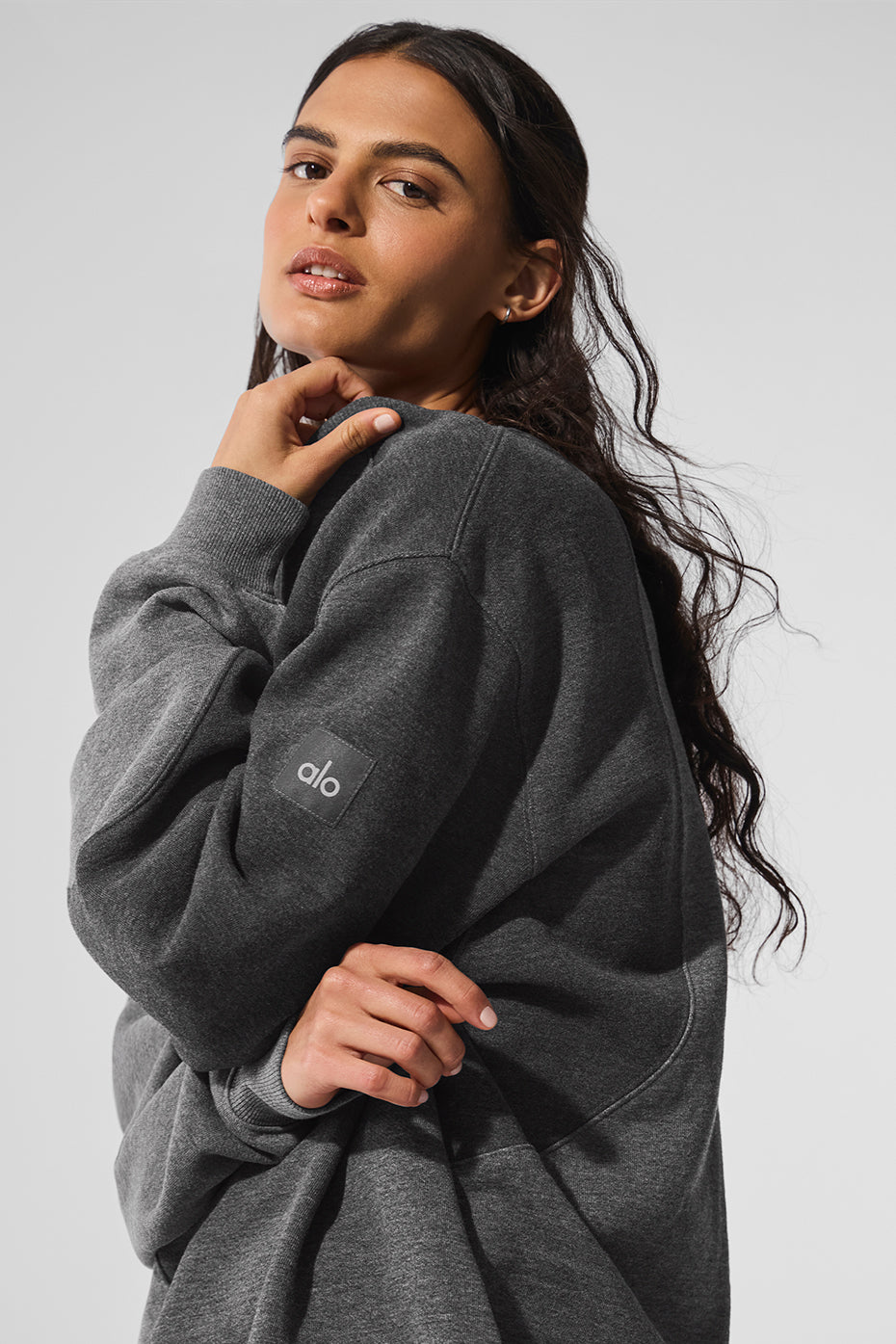 Make Waves Crew Neck Pullover - Dark Heather Grey Tonal — photo 3