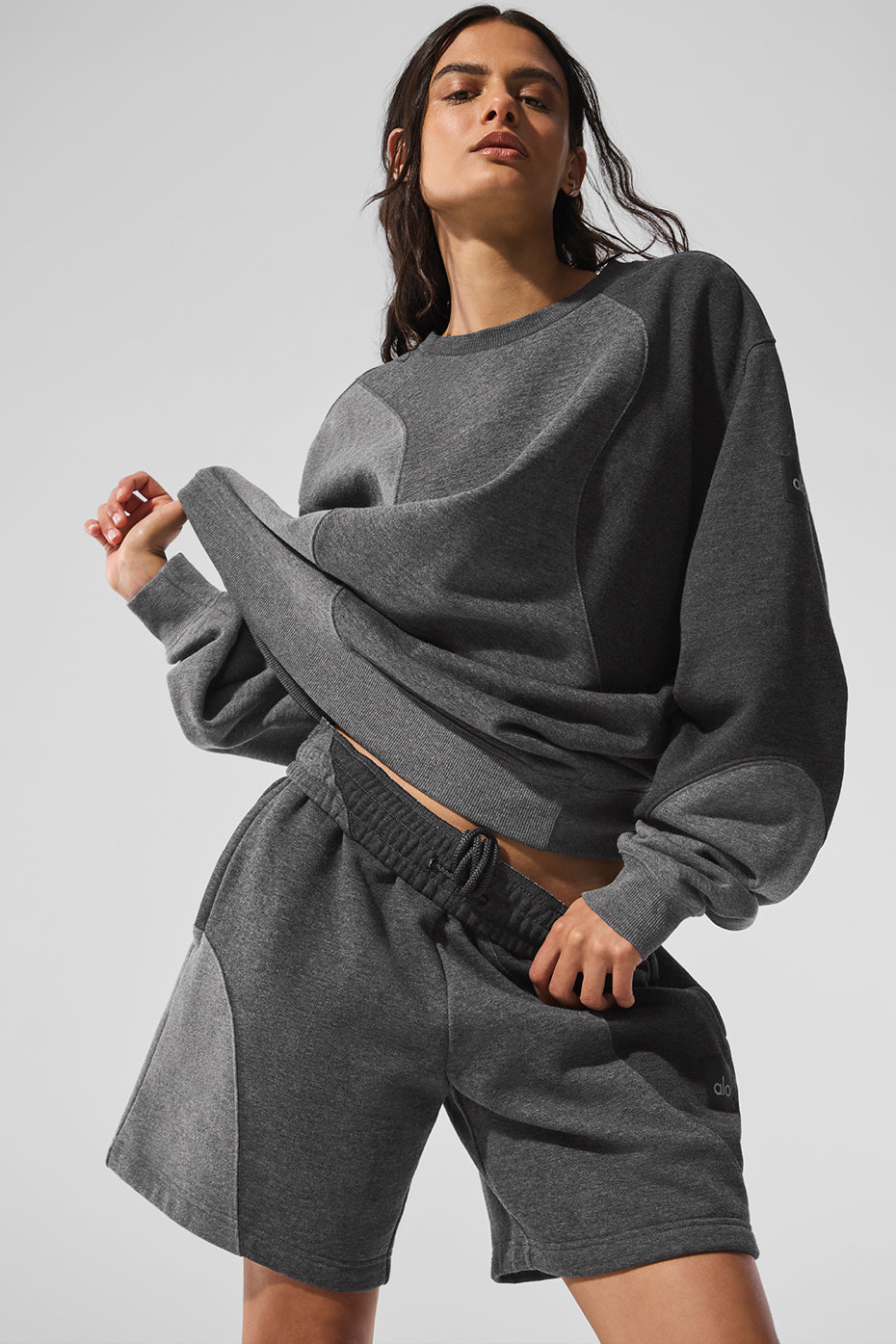 Make Waves Crew Neck Pullover - Dark Heather Grey Tonal — photo 5