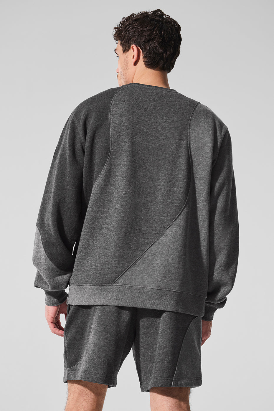 Make Waves Crew Neck Pullover - Dark Heather Grey Tonal — photo 2