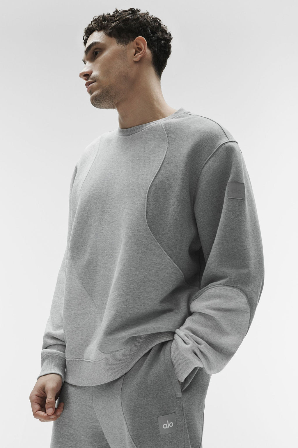 Make Waves Crew Neck Pullover - Athletic Heather Grey Tonal — photo 1