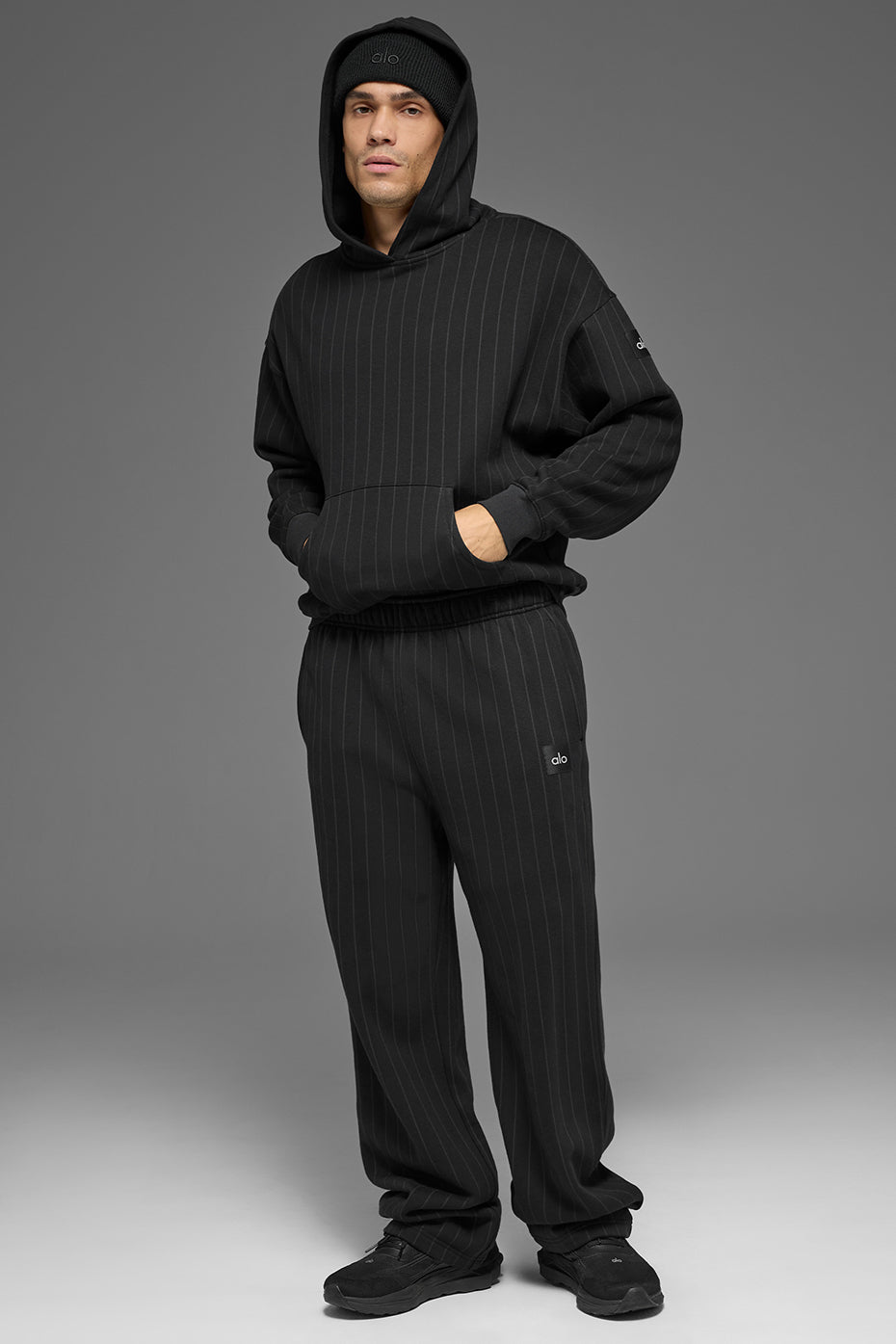 Pinstripe Hoodie - Black Pinstripe — photo 5