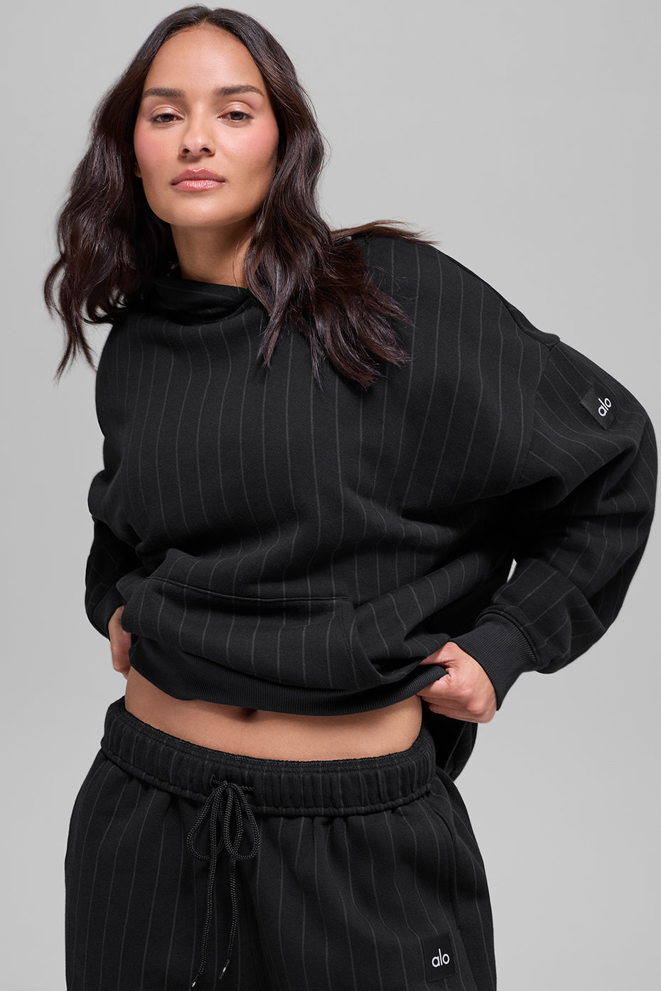 Pinstripe Hoodie - Black Pinstripe — photo 1