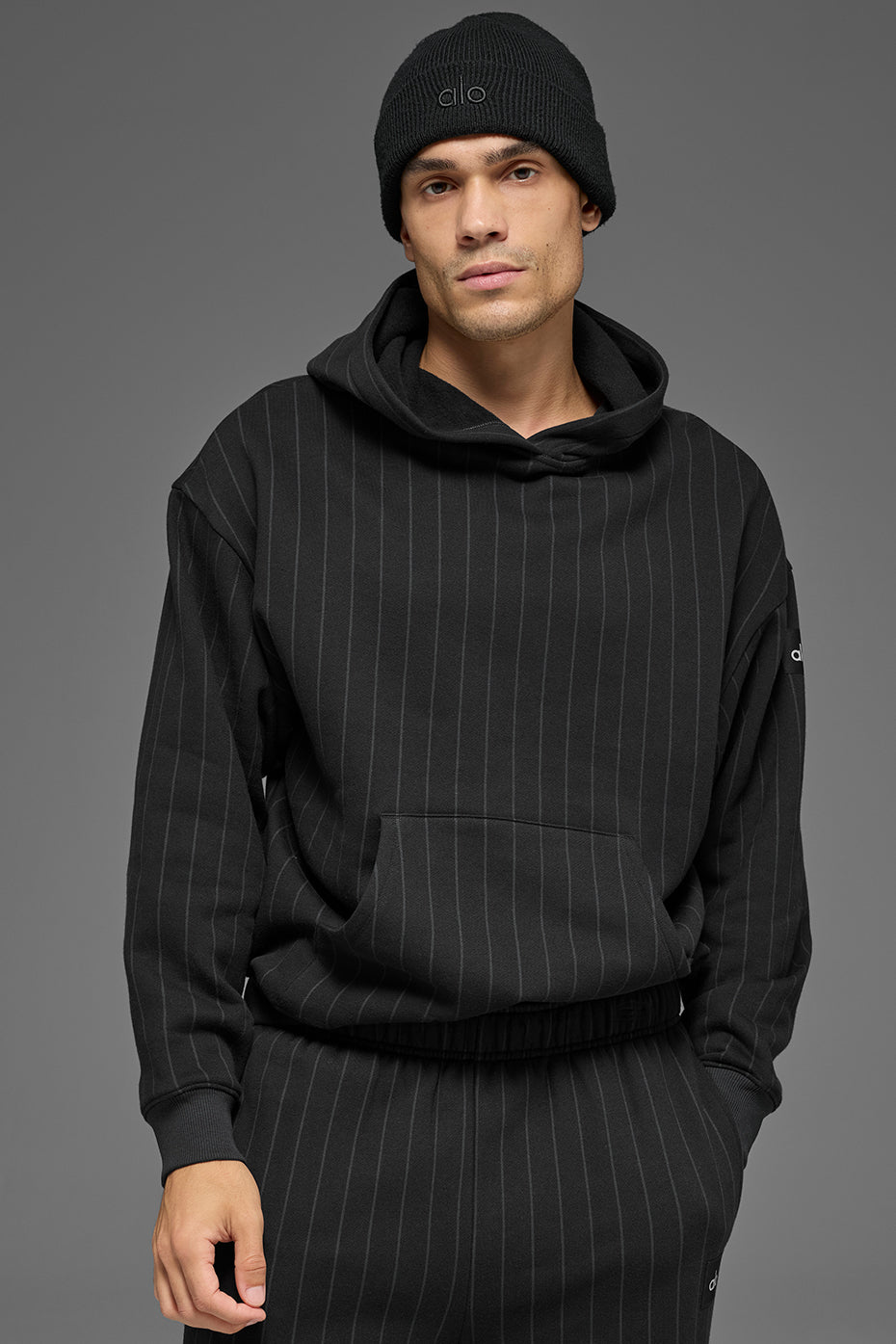 Pinstripe Hoodie - Black Pinstripe — photo 1