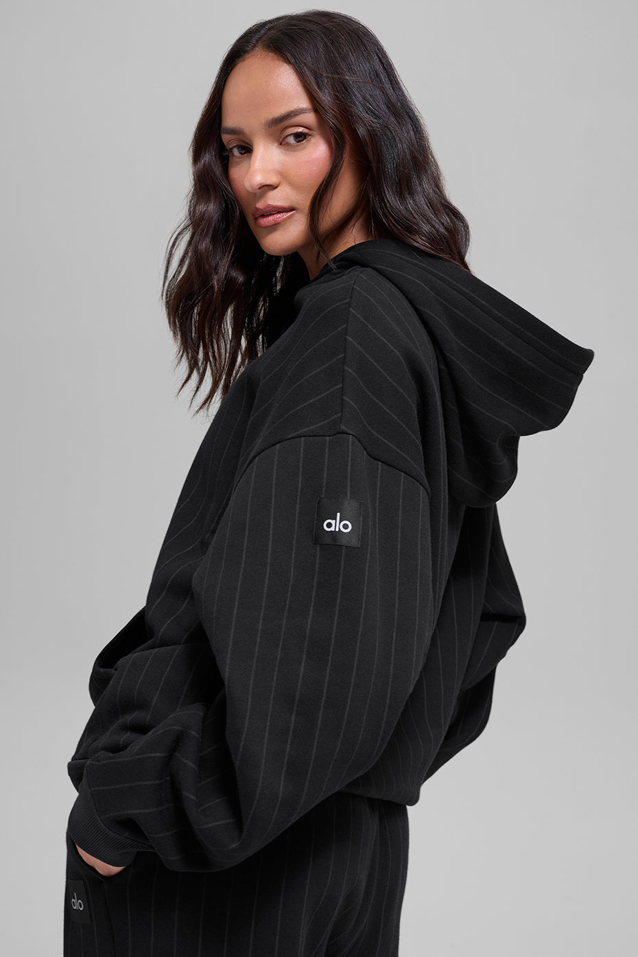 Pinstripe Hoodie - Black Pinstripe — photo 3
