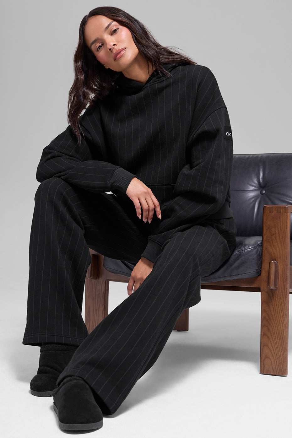 Pinstripe Hoodie - Black Pinstripe — photo 4