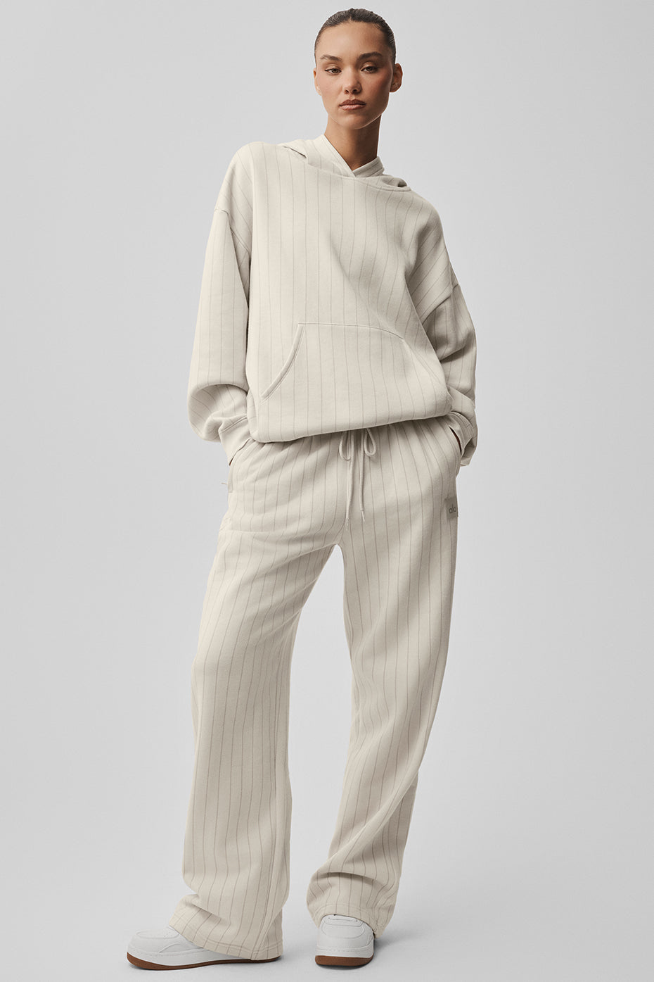Pinstripe Hoodie - Bone Pinstripe — photo 5