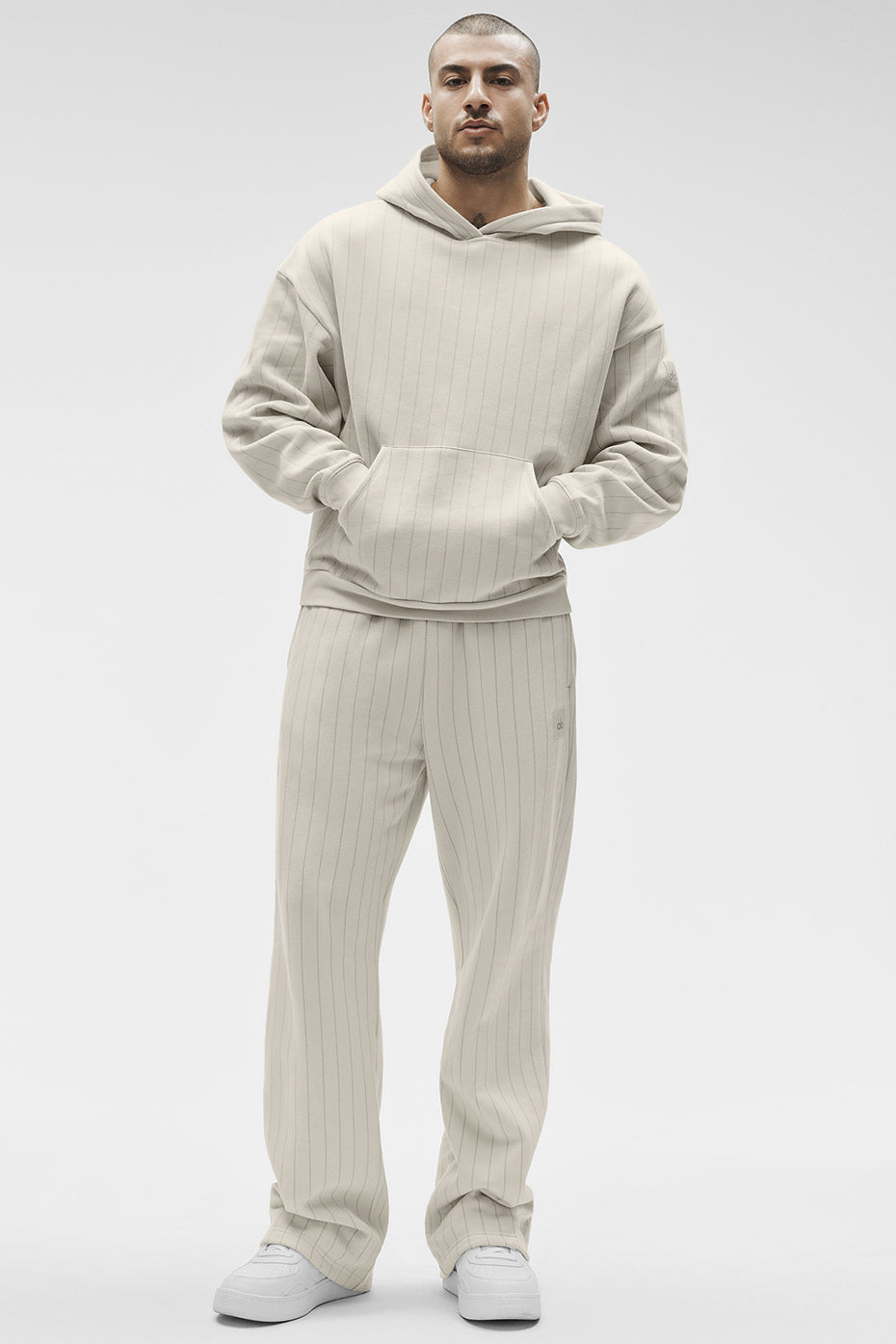 Pinstripe Hoodie - Bone Pinstripe — photo 5