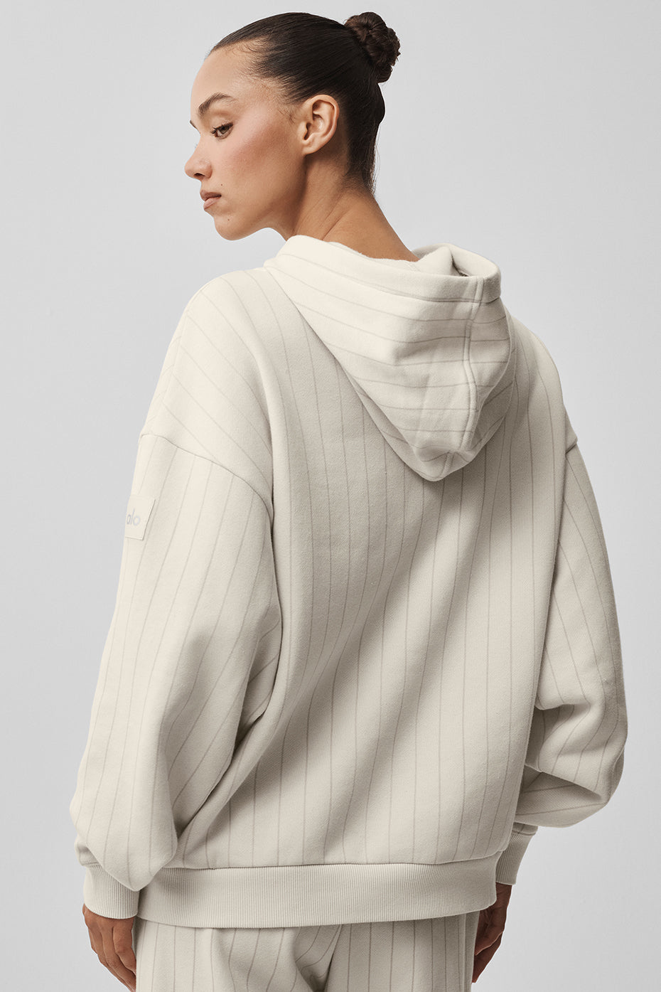 Pinstripe Hoodie - Bone Pinstripe — photo 3