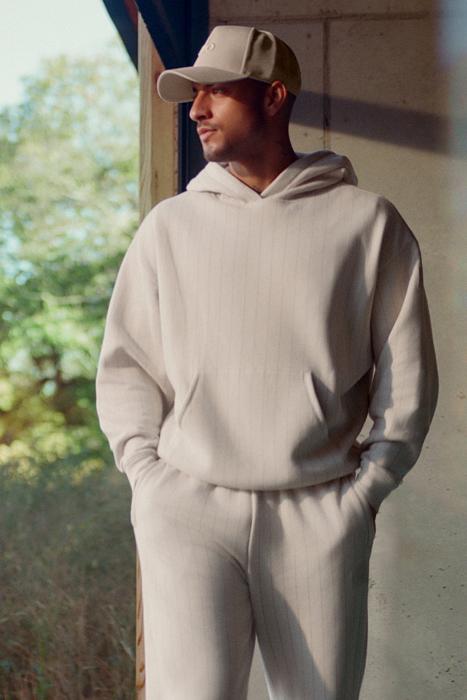 Pinstripe Hoodie - Bone Pinstripe — photo 1