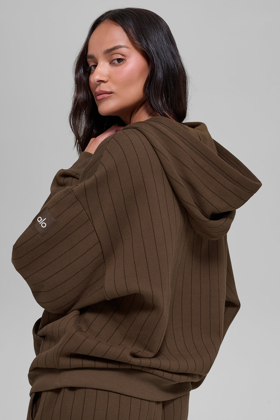 Pinstripe Hoodie - Espresso Pinstripe — photo 3