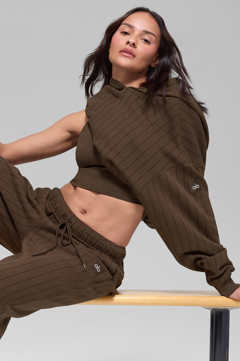 Pinstripe Hoodie - Espresso Pinstripe — photo 4